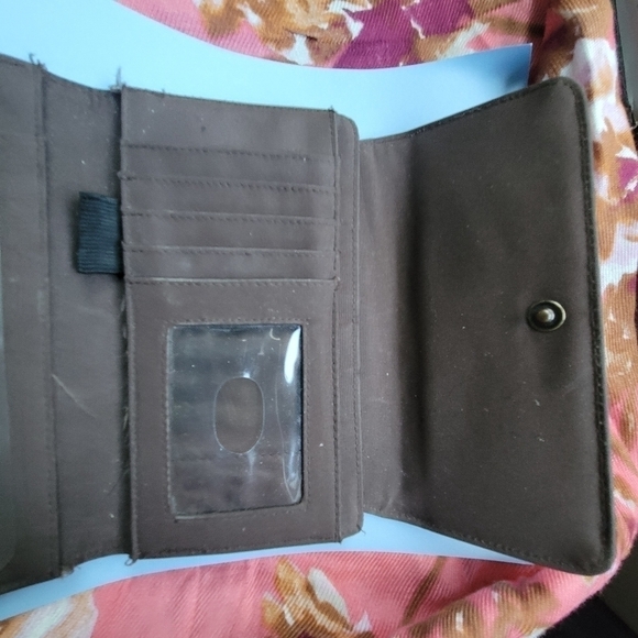 RGA Accessories Brown Fold Checkbook Wallet Vintage Floral Design - Picture 7 of 11